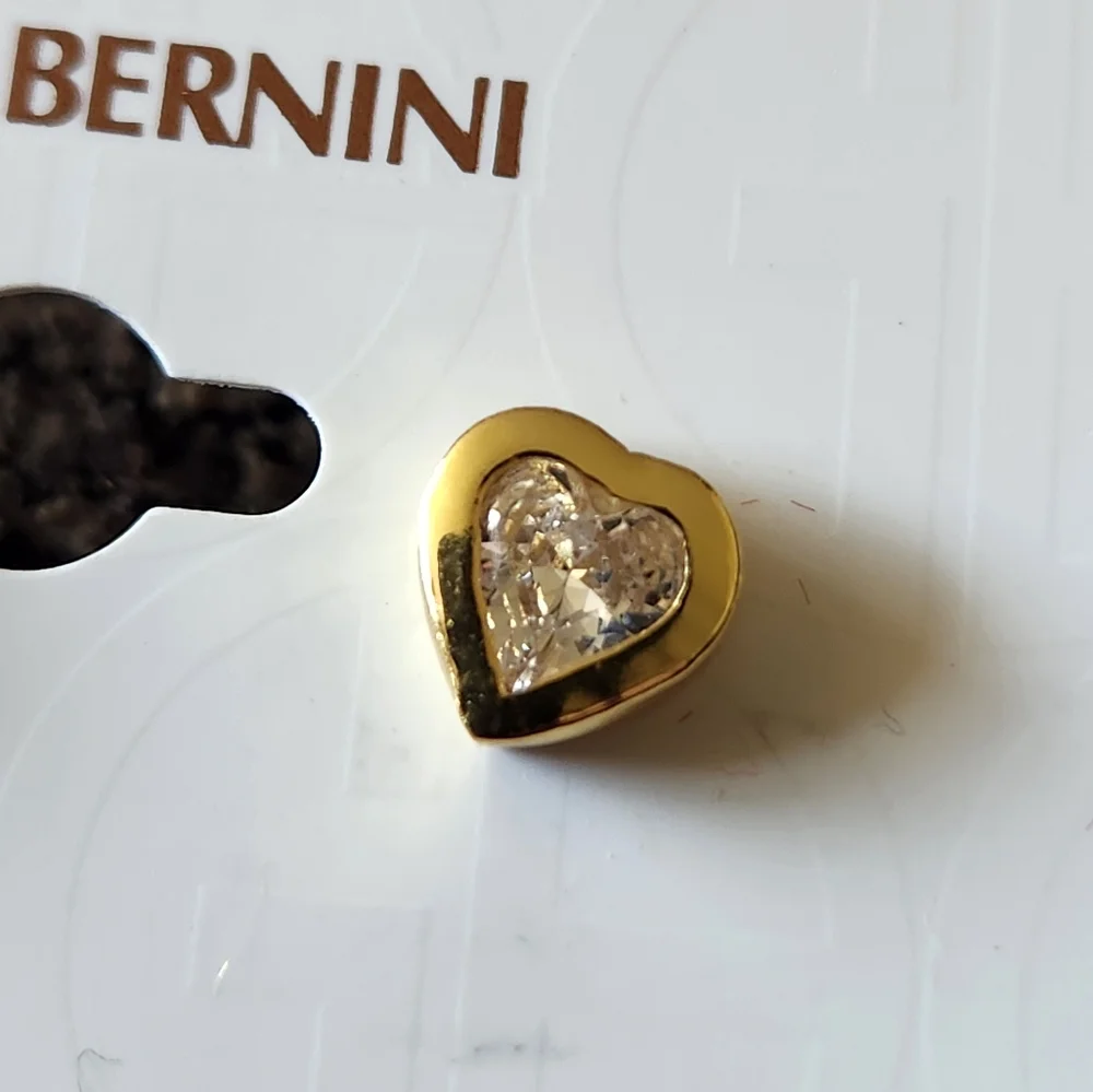 Giani Bernini 18K Gold Over Sterling Silver Heart Earrings Cubic Zirconia NWT